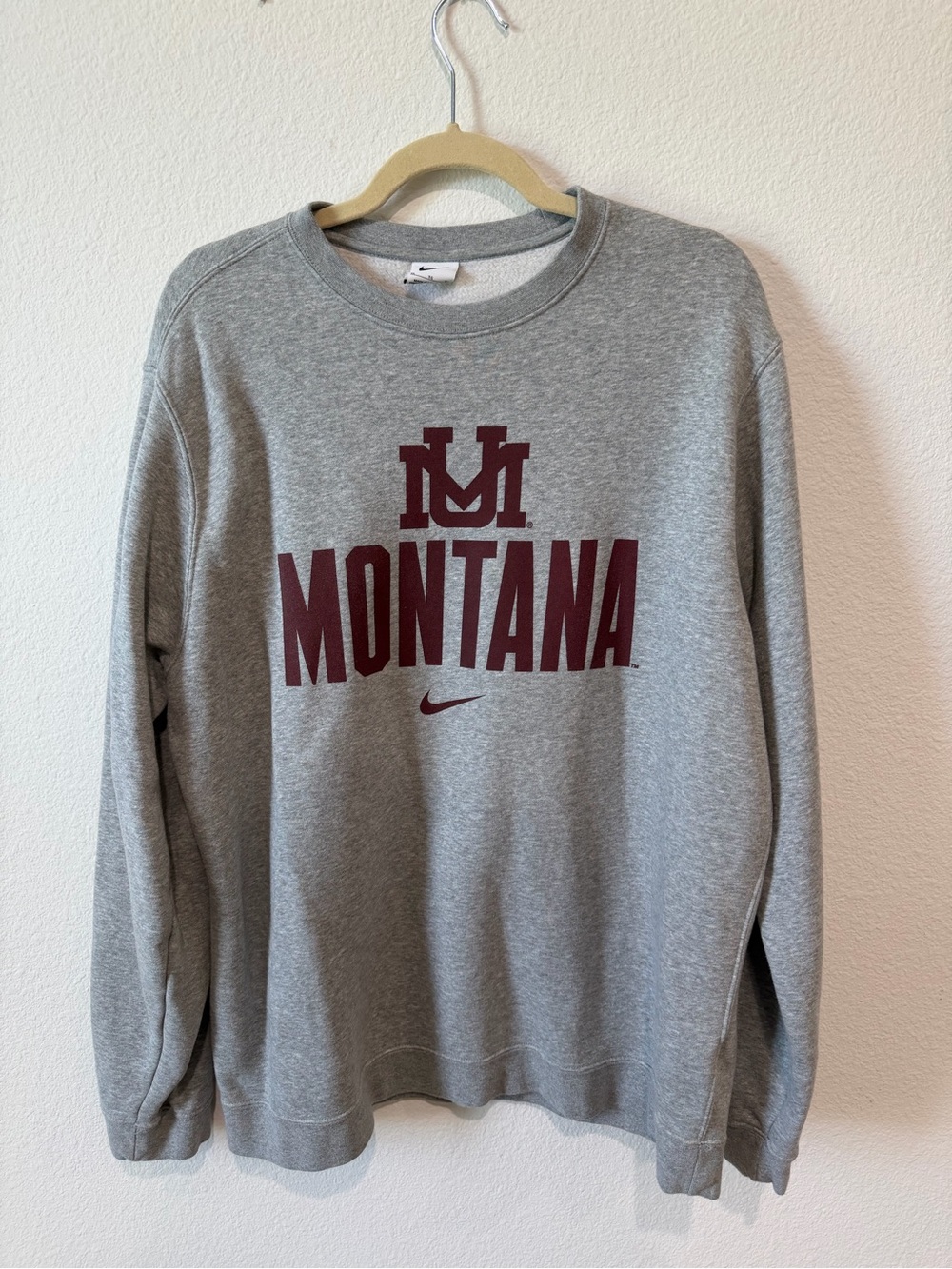 Nike Grey Crewneck Sweatshirt with Maroon Montana Logo